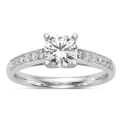 14K White Gold Lab-Grown Diamond Peg Engagement Engagement Ring Semi-Mount