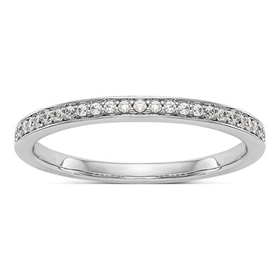 14K White Gold 1/8 ct tw Lab-Grown Diamond Wedding Band