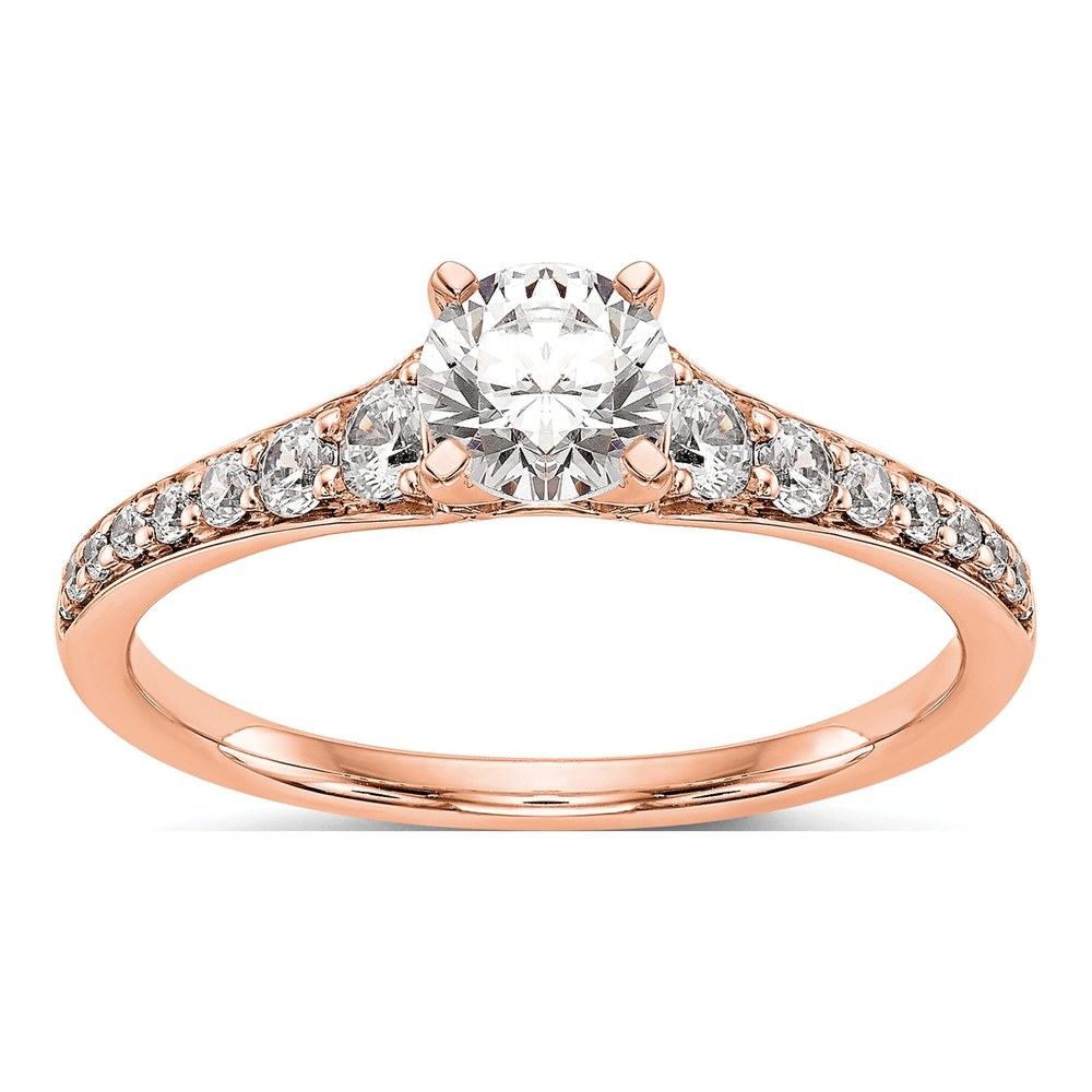 14K Rose Gold Diamond Engagement Engagement Ring Semi-Mount