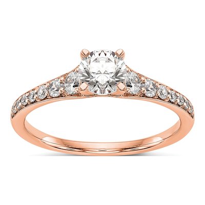 14K Rose Gold Diamond Engagement Engagement Ring Semi-Mount