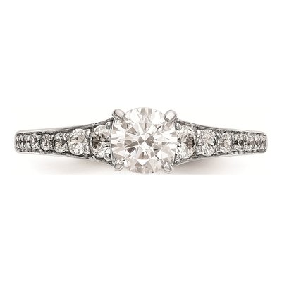14K White Gold Peg Set Engagement Ring Mounting – view 4