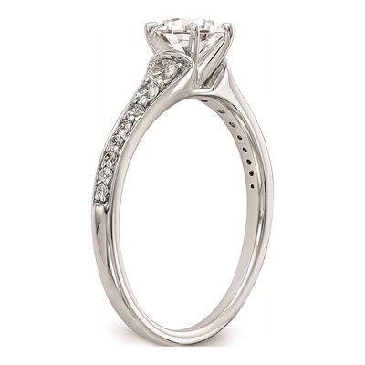 14K White Gold Peg Set Engagement Ring Mounting – view 6