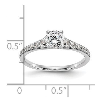14K White Gold Peg Set Engagement Ring Mounting – view 8