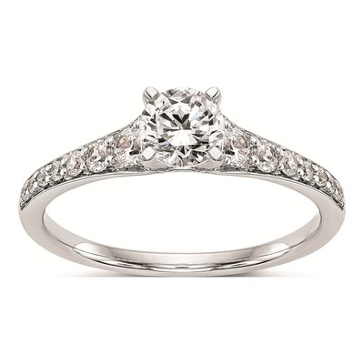 14K White Gold Peg Set Engagement Ring Mounting