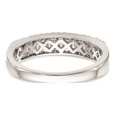 14K White Gold Round Baguette Diamond Wedding Band Mounting – view 5