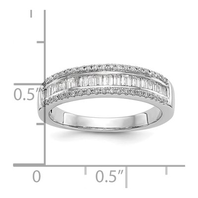 14K White Gold Round Baguette Diamond Wedding Band Mounting – view 7