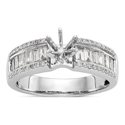 14K Yellow Gold Peg Set Engagement Ring Mounting – view 3