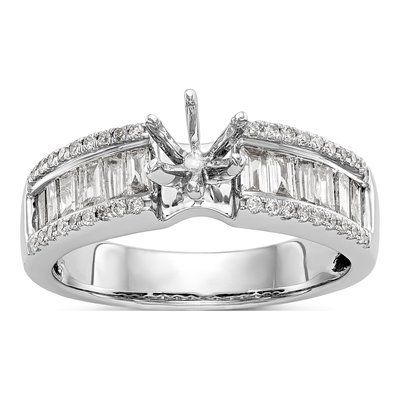 14K Yellow Gold Peg Set Engagement Ring Mounting