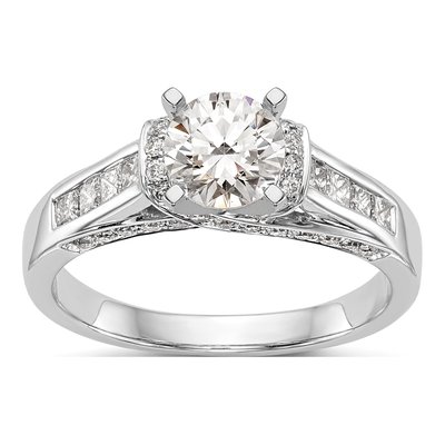 14K White Gold Diamond Engagement Engagement Ring Semi-Mount