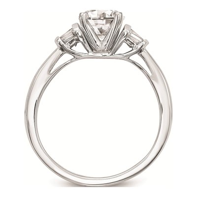 14K White Gold Baguette Diamond Engagement Ring Mounting – view 3