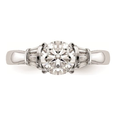 14K White Gold Baguette Diamond Engagement Ring Mounting – view 5