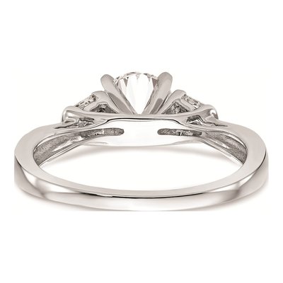 14K White Gold Baguette Diamond Engagement Ring Mounting – view 6