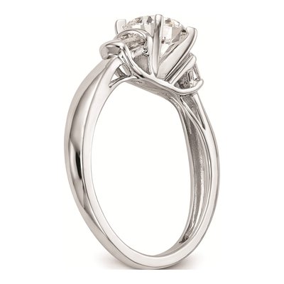 14K White Gold Baguette Diamond Engagement Ring Mounting – view 7