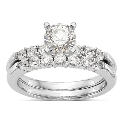 14K White Gold Peg Set Engagement Ring Mounting – view 2