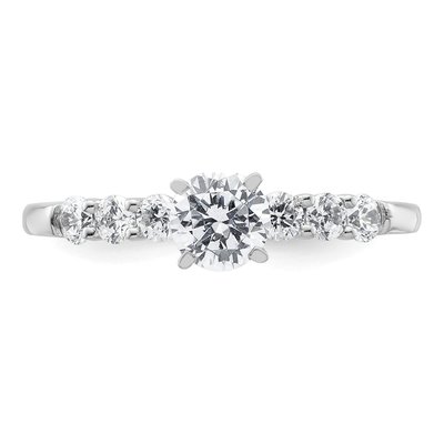 14K White Gold Diamond Peg Engagement Engagement Ring Semi-Mount – view 5
