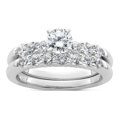 14K White Gold Diamond Peg Engagement Engagement Ring Semi-Mount – view 8