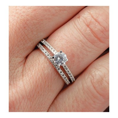 14K White Gold Diamond Wedding Band, 0.102 ctw – view 8