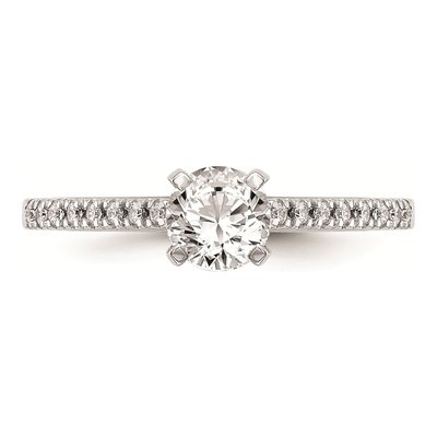10K White Gold Diamond Peg Engagement Engagement Ring Semi-Mount – view 4