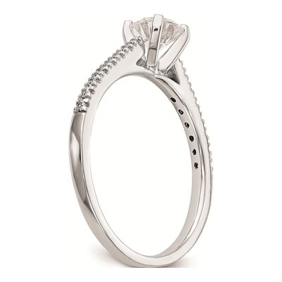 10K White Gold Diamond Peg Engagement Engagement Ring Semi-Mount – view 6