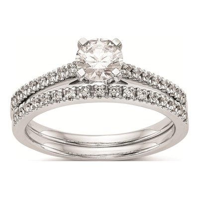 10K White Gold Diamond Peg Engagement Engagement Ring Semi-Mount – view 7