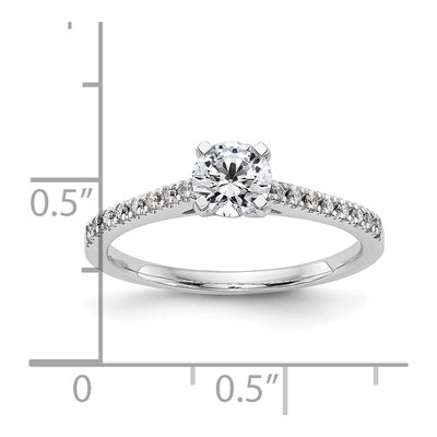 10K White Gold Diamond Peg Engagement Engagement Ring Semi-Mount – view 8