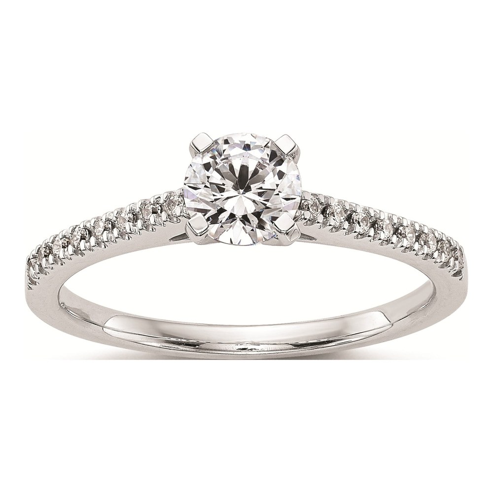 10K White Gold Diamond Peg Engagement Engagement Ring Semi-Mount