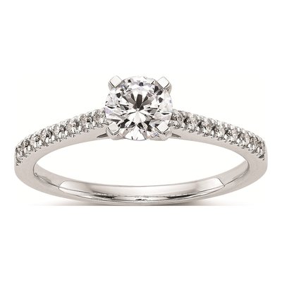 10K White Gold Diamond Peg Engagement Engagement Ring Semi-Mount