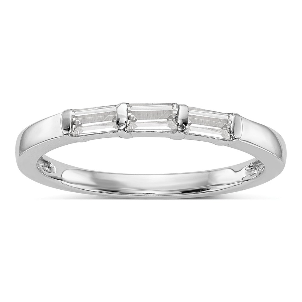 14K White Gold 1/3 ct tw Diamond Baguette Wedding Band