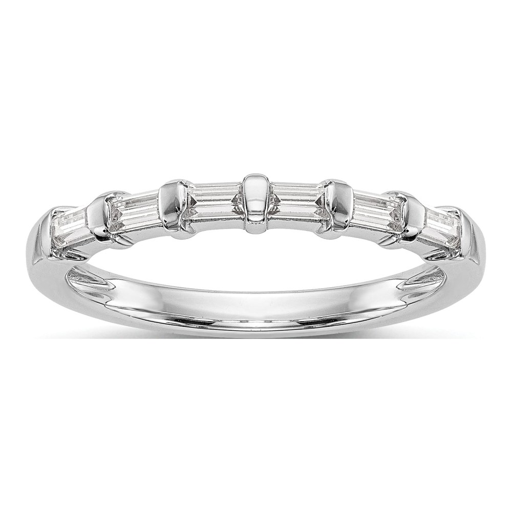14K White Gold 1/4 ct tw Diamond Baguette Wedding Band