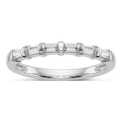 14K White Gold 1/4 ct tw Diamond Baguette Wedding Band