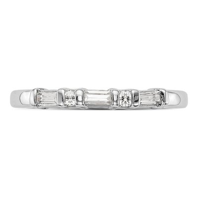 14K White Gold 1/4 ct tw Diamond Round Baguette Wedding Band – view 5