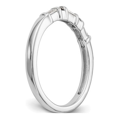14K White Gold 1/4 ct tw Diamond Round Baguette Wedding Band – view 7