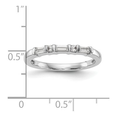 14K White Gold 1/4 ct tw Diamond Round Baguette Wedding Band – view 8