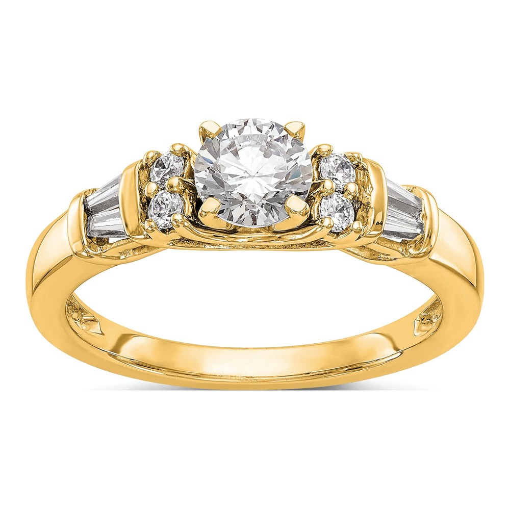 14K Yellow Gold Diamond Engagement Engagement Ring Semi-Mount