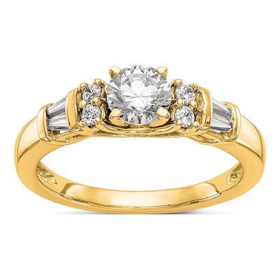 14K Yellow Gold Diamond Engagement Engagement Ring Semi-Mount