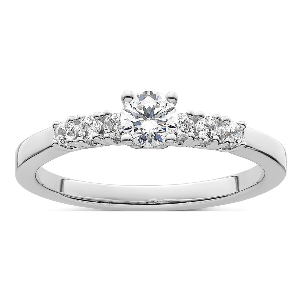 14K White Gold Diamond Engagement Ring Semi-Mount