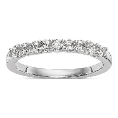 14K White Gold Diamond Wedding Band, 0.36 ctw