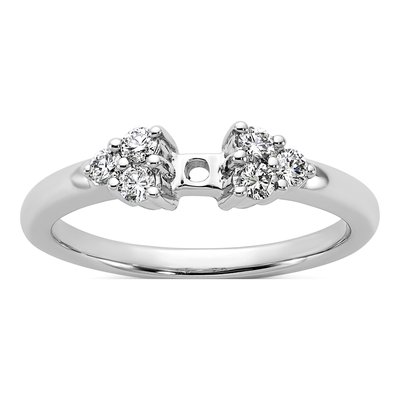 14K White Gold Diamond Engagement Engagement Ring Semi-Mount