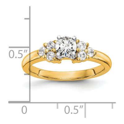 14K Yellow Gold Lab-Grown Diamond Peg Engagement Engagement Ring Semi-Mount – view 4