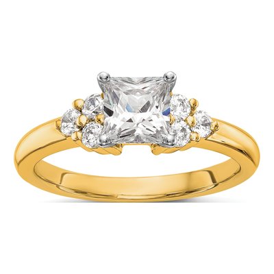 14K Yellow Gold Lab-Grown Diamond Peg Engagement Engagement Ring Semi-Mount – view 6