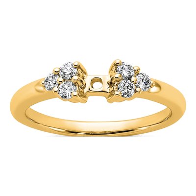 14K Yellow Gold Lab-Grown Diamond Peg Engagement Engagement Ring Semi-Mount
