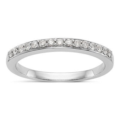 14K White Gold 0.18 ct Diamond Wedding Band