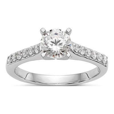 14K White Gold Lab-Grown Diamond Peg Engagement Engagement Ring Semi-Mount