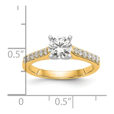 14K Yellow Gold Lab-Grown Diamond Two Tone Peg Engagement Ring Semi-Mount – view 6