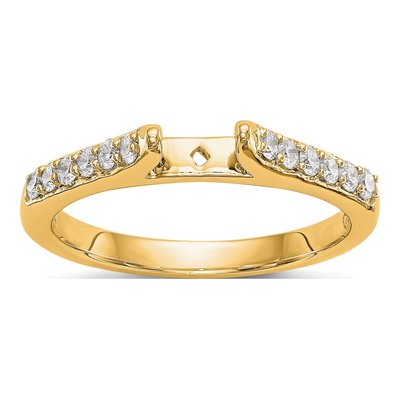 14K Yellow Gold Lab-Grown Diamond Two Tone Peg Engagement Ring Semi-Mount – view 7