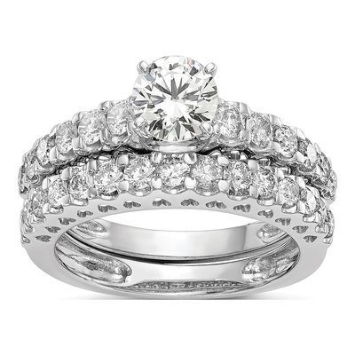 14K White Gold Lab-Grown Diamond Peg Engagement Engagement Ring Semi-Mount – view 8