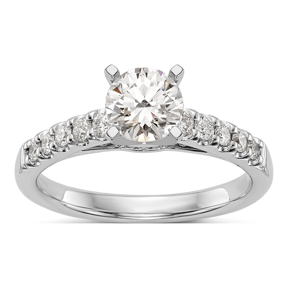 14K White Gold Diamond Engagement Ring Semi-Mount
