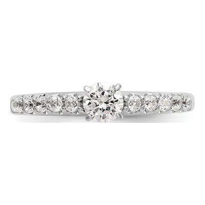 14K White Gold Diamond Peg Set Engagement Ring Semi-Mount – view 4