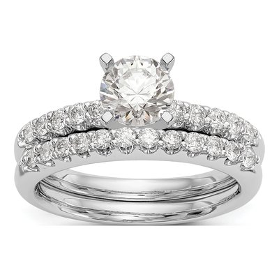 14K White Gold Diamond Peg Set Engagement Ring Semi-Mount – view 7