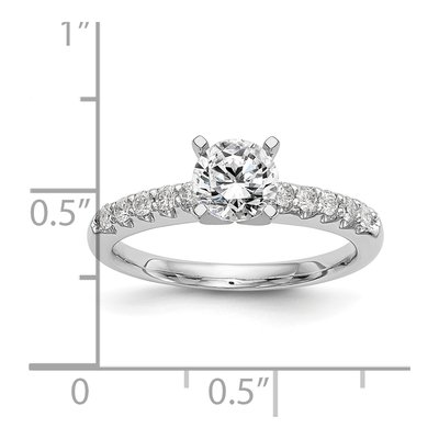 14K White Gold Diamond Peg Set Engagement Ring Semi-Mount – view 8